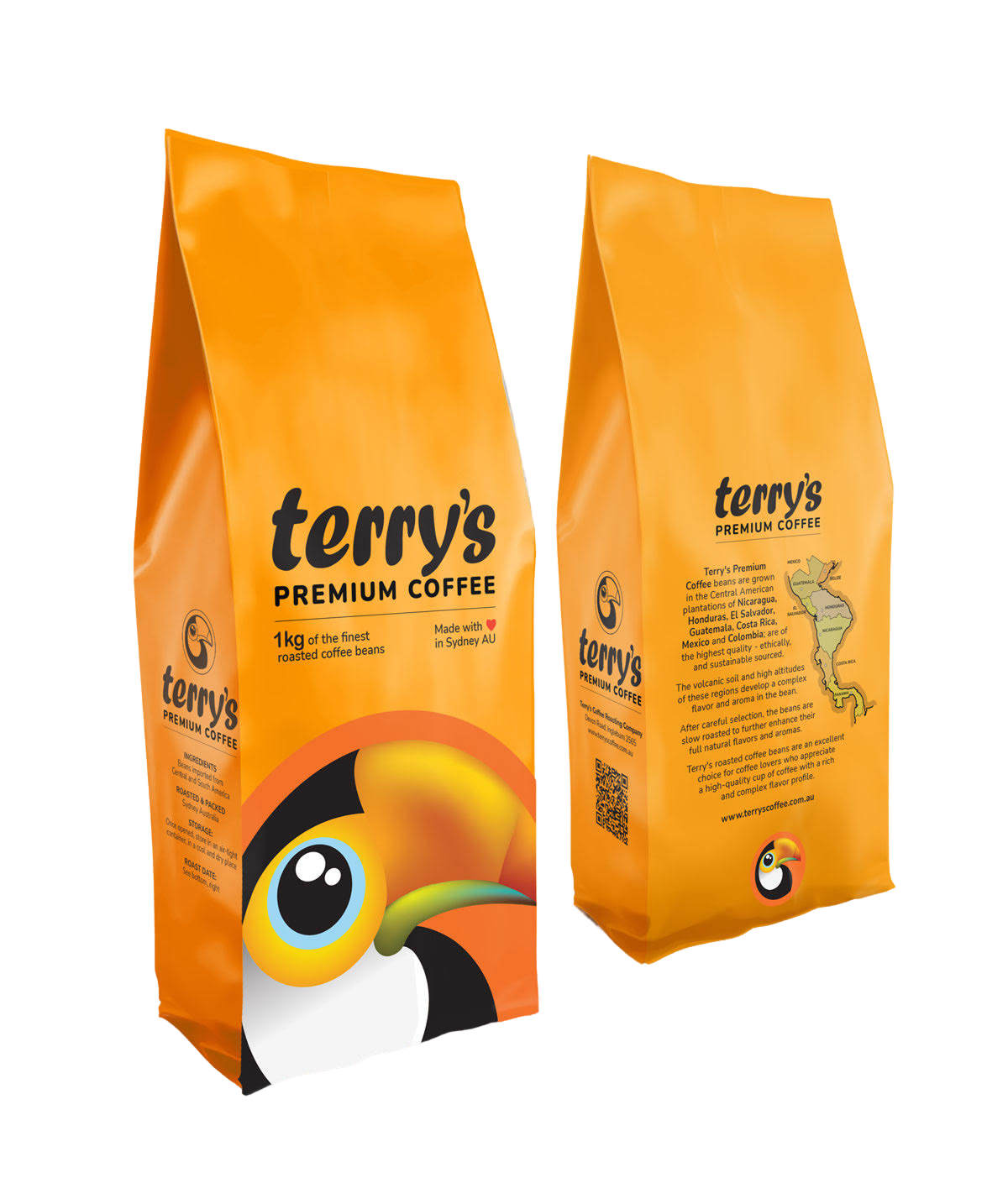 Terry's coffee retail display bags